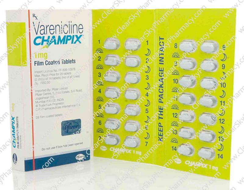 Champix 0.5 mg & 1 mg Tablets Chantix Starter Pack Dosage Side